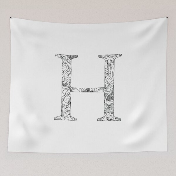 Item preview, Henna Alphabet H / Henna Letter H - Black Henna Line Art designed and sold by Mrs-PenLine.
