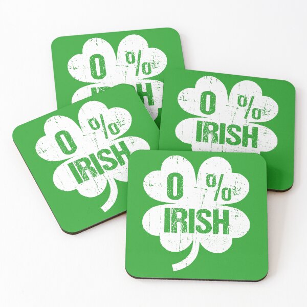 Item preview, Funny St Patricks Day Quote: 0% Irish, vintage Irish Shamrock  designed and sold by AMINE  ★★★★★.