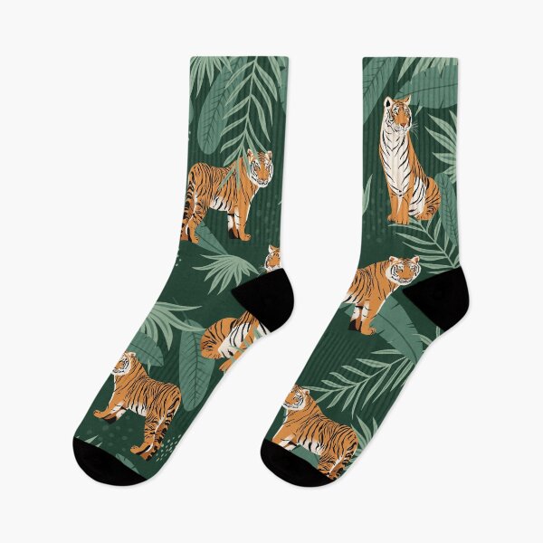 Item preview, Tiger with Tropical Leaves - Pattern Background  designed and sold by NawalMagdy.