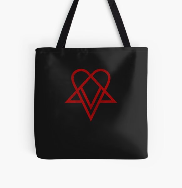 HIM H.I.M Heartagram Snake Black Canvas Gusseted Tote Bag New Official Merch HIM H.I.M Heartagram Snake Black Canvas Gusseted Tote Bag New Official Merch
