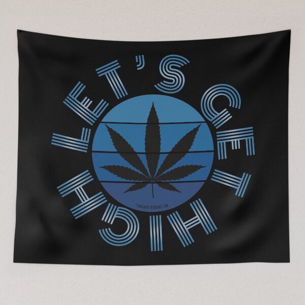 Item preview, Retro Vintage Sunset Blue Pot leaf-Lets get high designed and sold by YomeHayin.