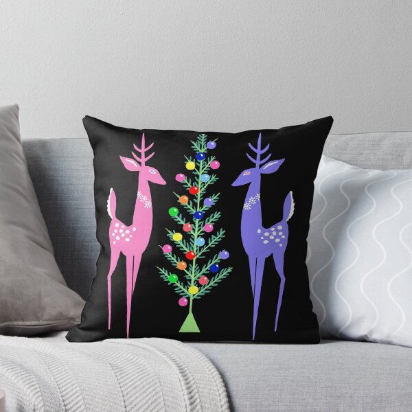 Item preview, Negro, Vintage Mid Century Modern inspirado Árbol de Navidad con ciervos designed and sold by FlippinTurtles.