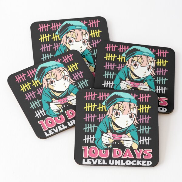 Item preview, Anime 100 Days Of School Kawaii Level Unlocked Gamer designed and sold by retrodesigner14.