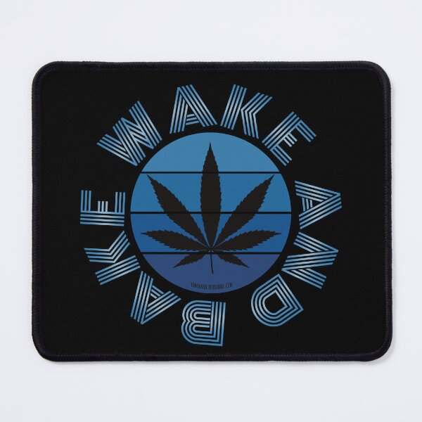 Item preview, Retro Vintage Sunset Blue Pot leaf-wake and bake designed and sold by YomeHayin.