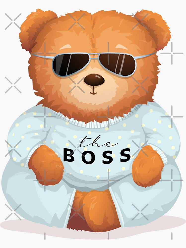 The Boss Teddy' Sticker for Sale by sgkrishna