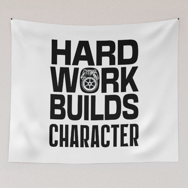 Item preview, Teamsters Gift, Union worker, Hard work Builds character black on white design  designed and sold by Cheeky Companions.