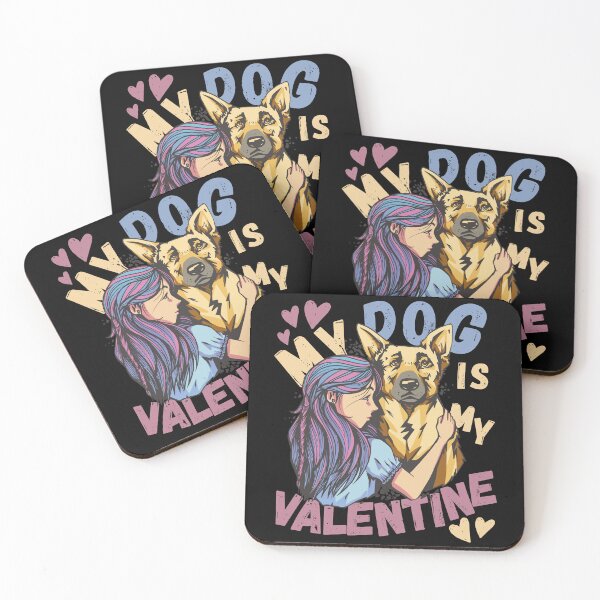 Item preview, My Dog Is My Valentine German Shepherd Valentines Day designed and sold by retrodesigner14.