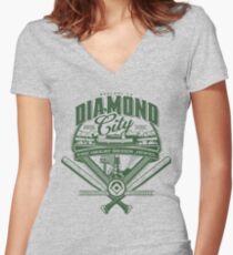 Diamond City Women's Fitted V-Neck T-Shirt