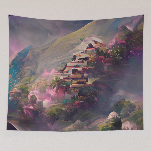Item preview, Hidden Village in Mountain designed and sold by Arkneer.