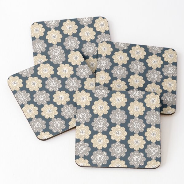 Item preview, Poppy grid beige sand mauve black and white floral pattern designed and sold by Lubo Lubenov.
