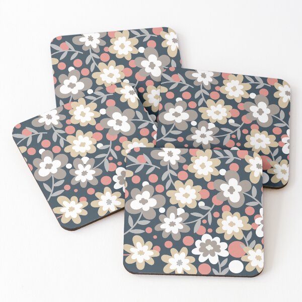 Item preview, Poppy grid beige sand mauve black and white floral pattern designed and sold by Lubo Lubenov.