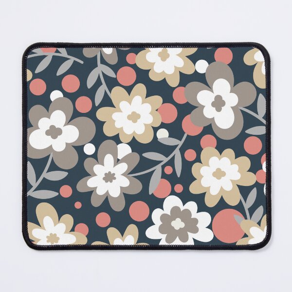 Item preview, Poppy grid beige sand mauve black and white floral pattern designed and sold by Lubo Lubenov.