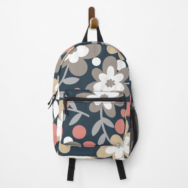 Item preview, Poppy grid beige sand mauve black and white floral pattern designed and sold by Lubo Lubenov.