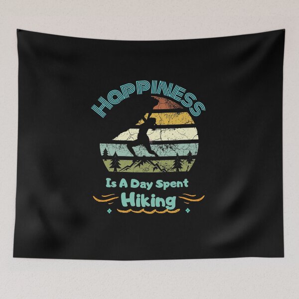 Item preview, Happiness is a day spent hiking designed and sold by D/Art ⭐⭐⭐⭐⭐.