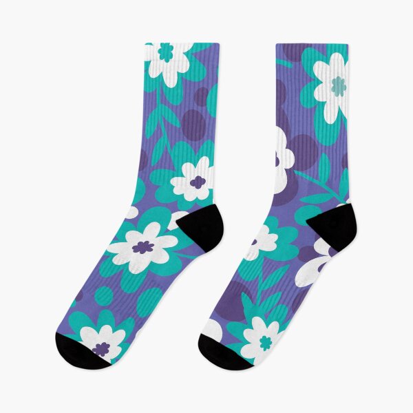 Item preview, Purple Blue Turquoise Very Peri Floral Violet Pattern designed and sold by Lubo Lubenov.