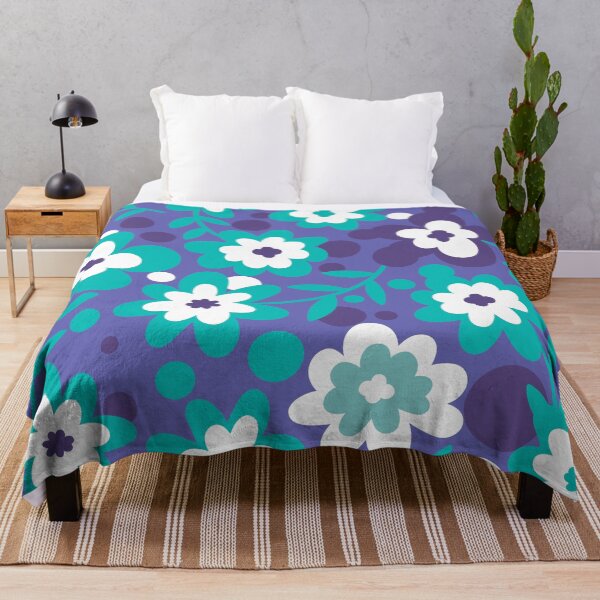 Item preview, Purple Blue Turquoise Very Peri Floral Violet Pattern designed and sold by Lubo Lubenov.