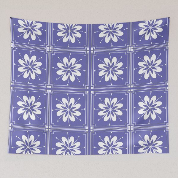 Item preview, Moroccan Purple Violet Blue Very Peri Floral Ornament Pattern designed and sold by Lubo Lubenov.