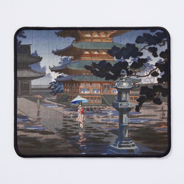 Item preview, Japanese Art - Rain at Horyuji temple in Nara by Koitsu Tsuchiya designed and sold by Ukiyo-Studio.