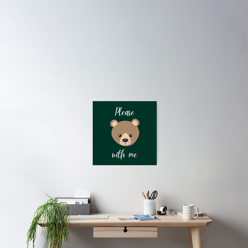 "Please Bear With Me Funny Bear Pun, Valentine's Day gift, Cute Bear