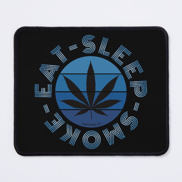 Item preview, Retro Vintage Sunset Blue Pot leaf-eat sleep smoke repeat designed and sold by YomeHayin.