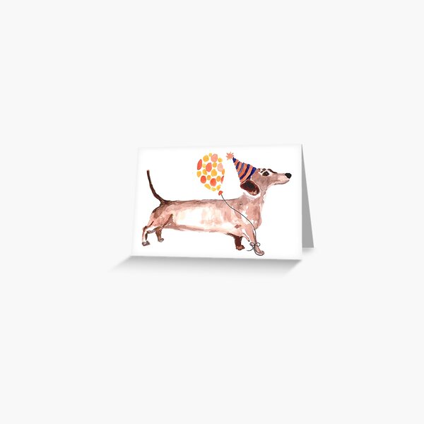 Dachshund Party Dog Greeting Card