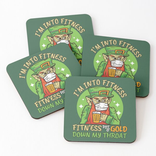 Item preview, St Patrick's Day Fitness Pun, I'm Into Fitness Funny Saying, Leprechaun Fitn'ess Pot O' Gold Down My Throat designed and sold by Ransyn Art.