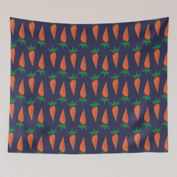 Item preview, Minimalistic  carrots on dark blue  background  designed and sold by Deviarty.