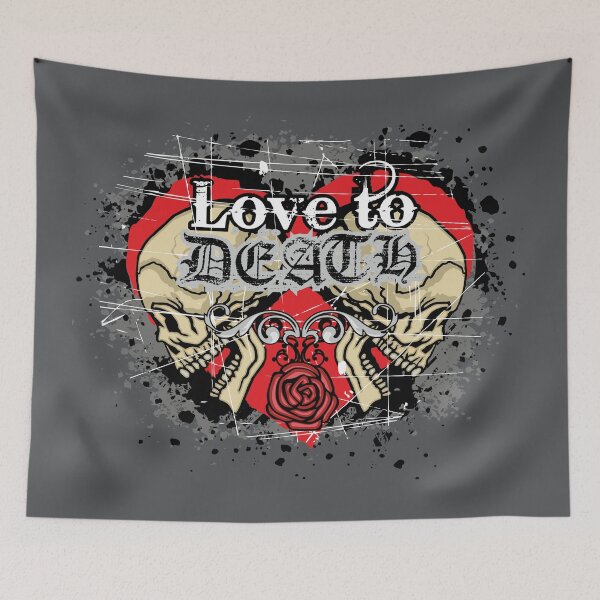 Item preview,  valentine skull with heart, grunge vintage design  designed and sold by amid999.