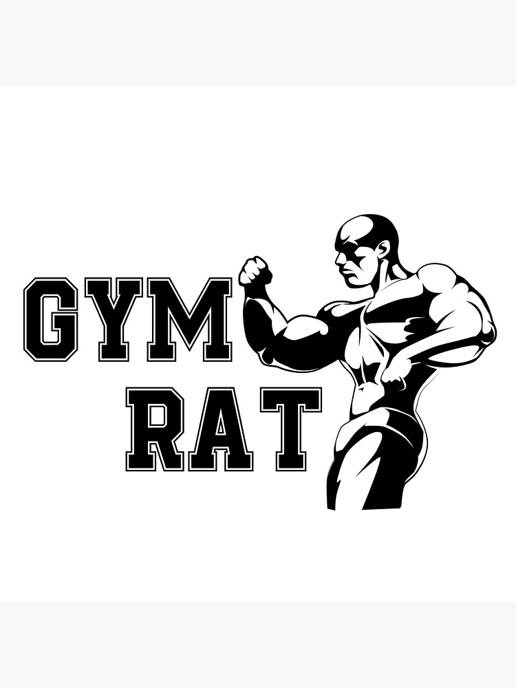"Gym Rat Design Vector Bodybuilding Black " Poster for Sale by visualle