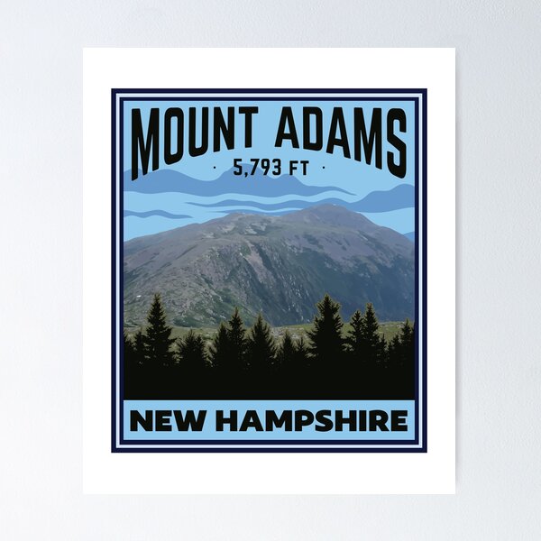 Mt Adams Summer, Mount Adams Art Painting Print Mountain Illustration,  Washington Mountain Print, Wilderness Mountain Art Topo Map Art 