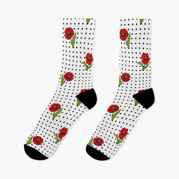 Item preview, Red poppy and polka dot pattern designed and sold by gsm-print772.