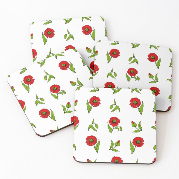 Item preview, Red poppy pattern designed and sold by gsm-print772.