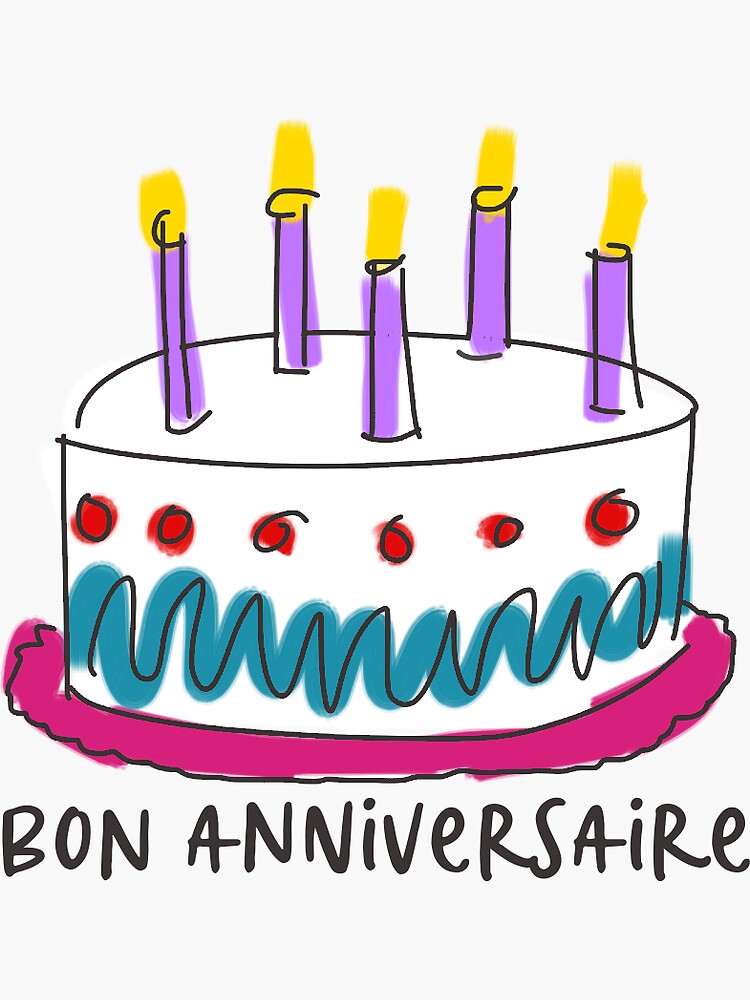 bon-anniversaire-happy-birthday-in-french-language-sticker-for-sale