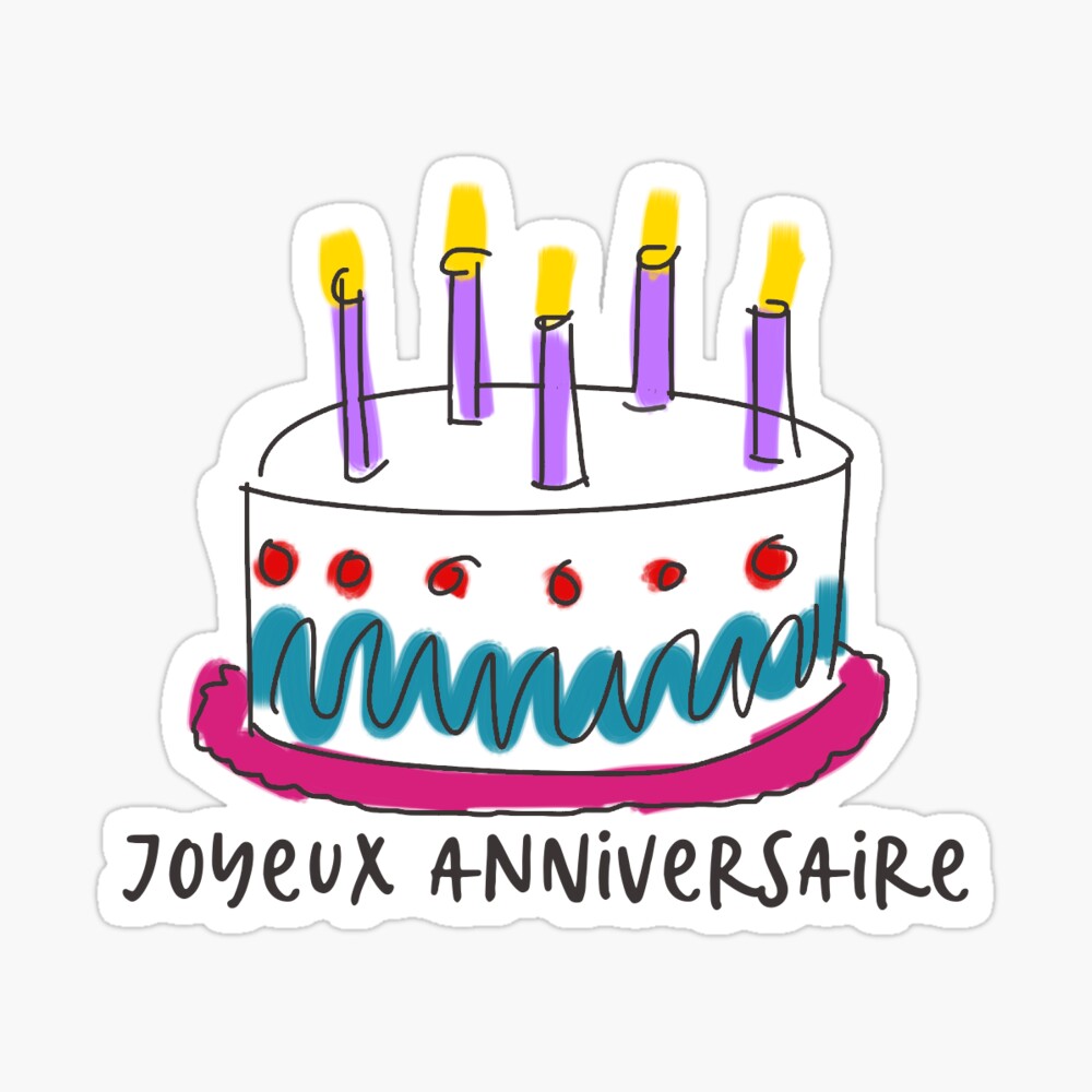 Joyeux Anniversaire Happy Birthday In French Language Greeting Card For Sale By Scandistuff Redbubble