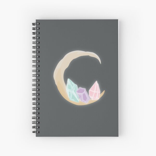 Waning Crystal Crescent Spiral Notebook