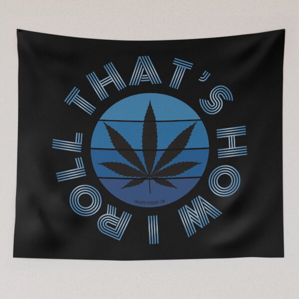 Item preview, Retro Vintage Sunset Blue Pot leaf-thats how I roll designed and sold by YomeHayin.