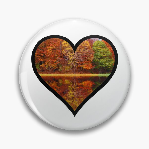 Item preview, Fall Trees Over the Lake Heart designed and sold by BuzzySpaceBee.