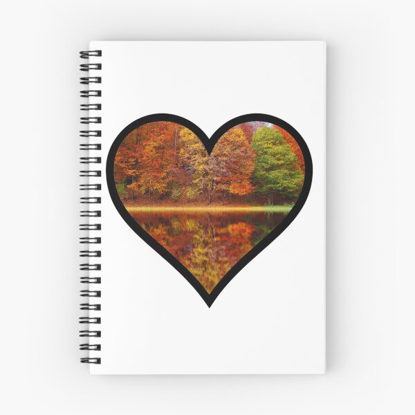 Item preview, Fall Trees Over the Lake Heart designed and sold by BuzzySpaceBee.