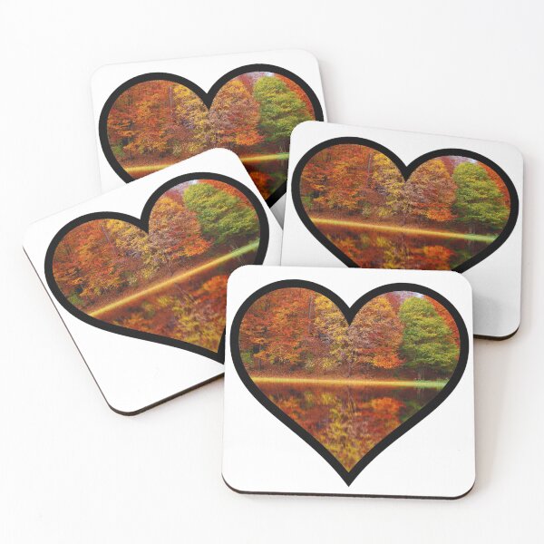 Item preview, Fall Trees Over the Lake Heart designed and sold by BuzzySpaceBee.