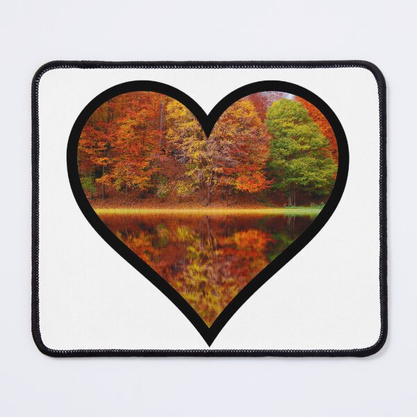 Item preview, Fall Trees Over the Lake Heart designed and sold by BuzzySpaceBee.