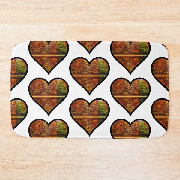 Item preview, Fall Trees Over the Lake Heart designed and sold by BuzzySpaceBee.
