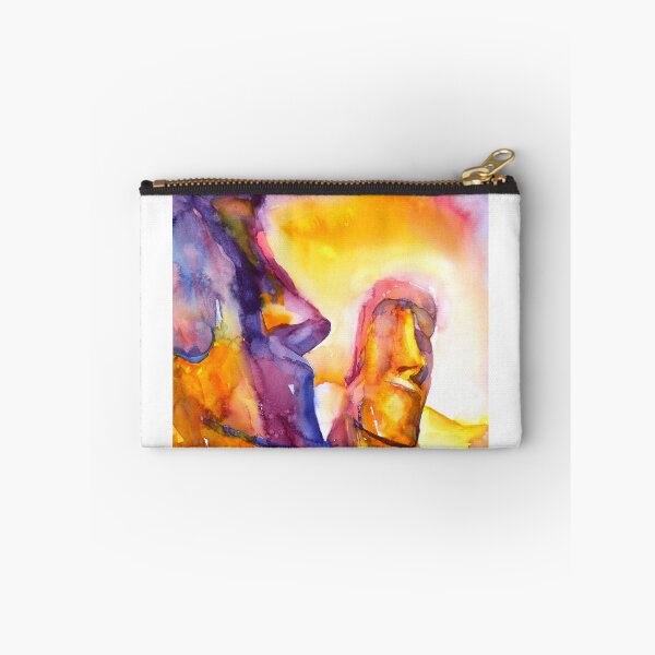 Item preview, Watercolor painting of ruins of Moai statues on Easter Island- Chile designed and sold by rfoxphoto.