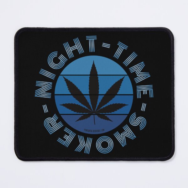 Item preview, Retro Vintage Sunset Blue Pot leaf-night time smoker designed and sold by YomeHayin.