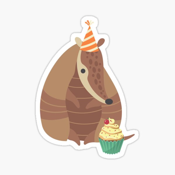 Armadillo Birthday Sticker