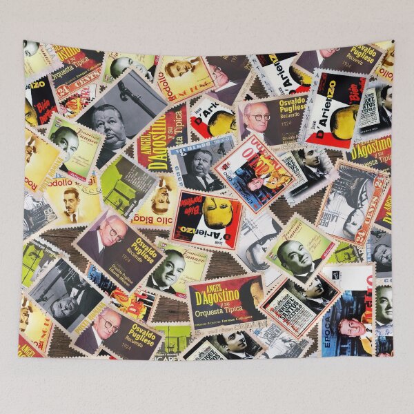 Item preview, Vintage Argentine Tango Orchestra Album Stamps Pop Art designed and sold by infinitetango.