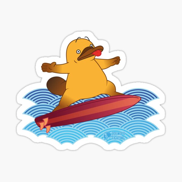 Surfendes Schnabeltier Sticker