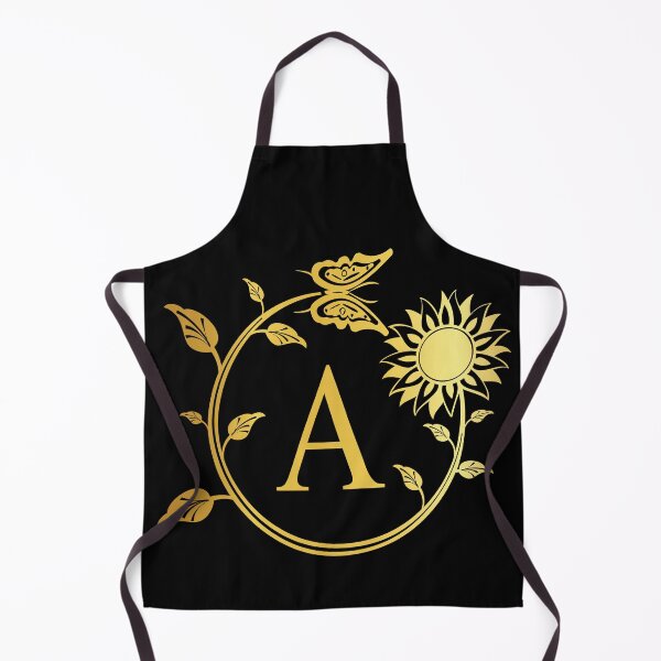 Item preview, Ornamental Letter A, Gold Sunflower Butterfly, Gold Monogram Ornament designed and sold by PROMEN Creativity.