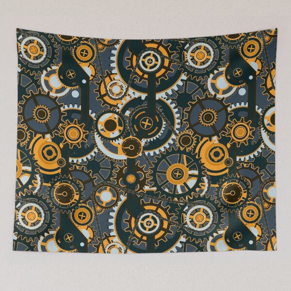 Aperçu de l'œuvre Steampunk Gears Look Vintage Pignons Antiques Roues Design Industriel créée et vendue par Draculaura2009.