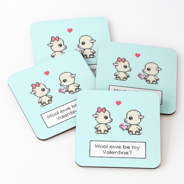 Item preview, Sheep Valentines Day Cute Kawaii Pixel Art: Wool Ewe be my Valentine? designed and sold by Pixe11y.