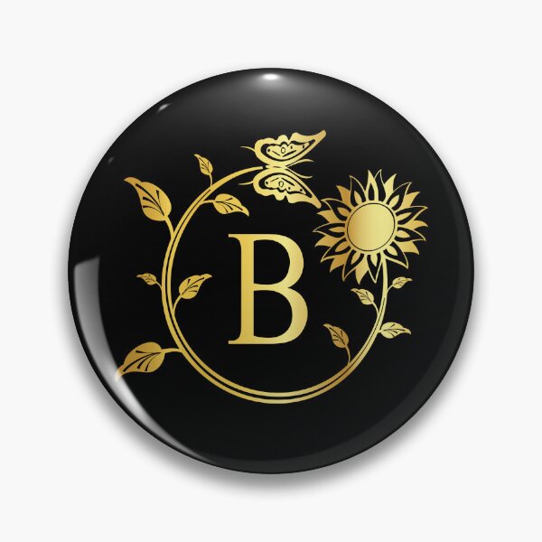 Item preview, Ornamental Letter B, Gold Sunflower Butterfly, Gold Monogram Ornament designed and sold by PROMEN Creativity.